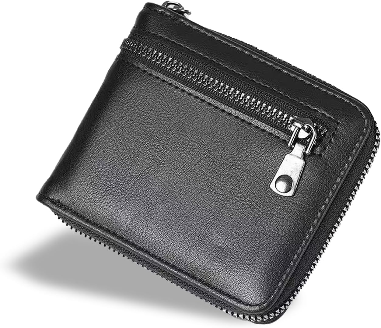 Vintage Genuine Leather Zipper Wallet | Multi-Functional Card Holder & Coin Purse | Compact & Portable Wallet for Men and Women